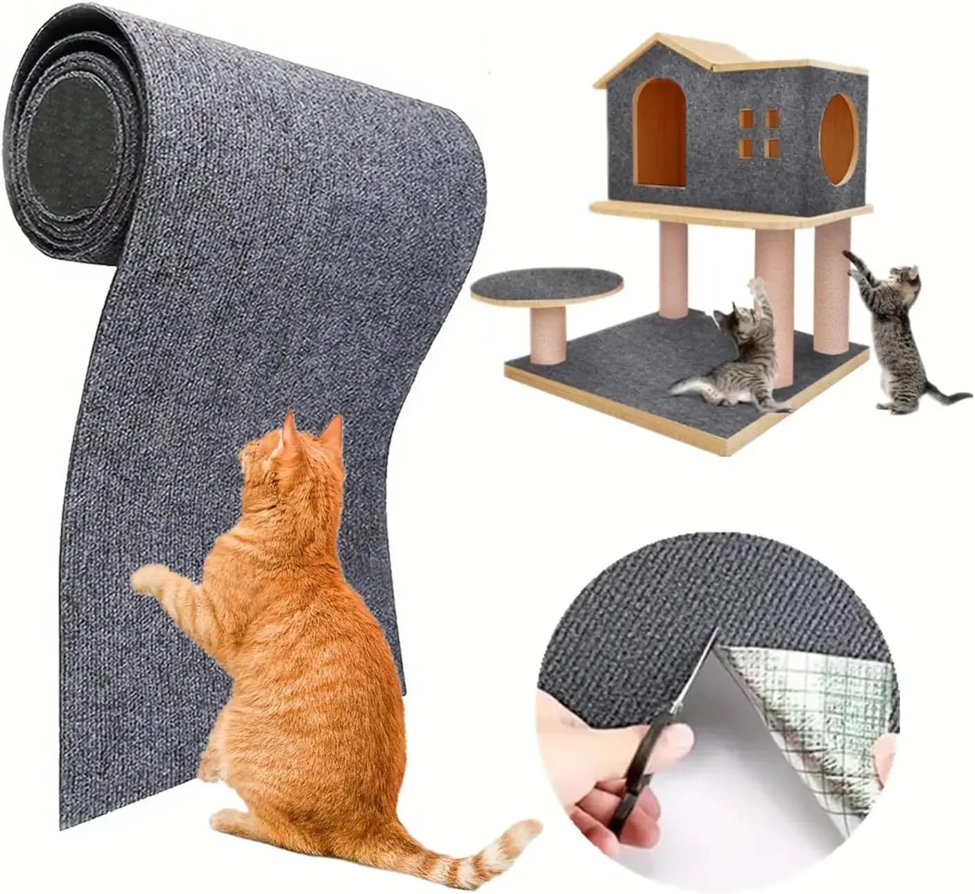 Autoadesiva Gatti Scratch Board Gatti Giocattoli Multi-Purpose Cat Scratch Tappeto Angolo Parete Gatto FAI DA TE Scratch Mobili Divano Protezione