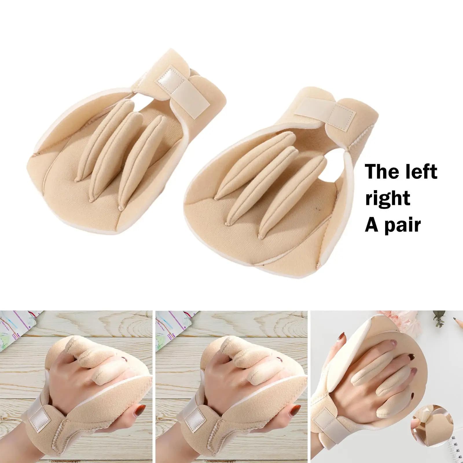 Guanto Protettivo per Palmo con Separatore Dita, Cuscinetto in Spugna di Cotone per Contrazione della Mano, Supporto Ergonomico Sicuro per Riabilitazione Anziani