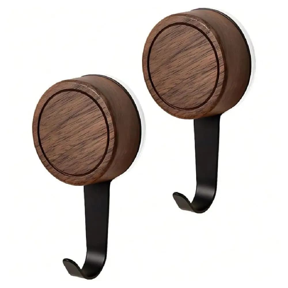 Ganci per ghirlande in legno di noce con ventosa, ganci per ghirlande da appendere alla porta per autunno, Halloween, Natale, cartello di benvenuto per la porta d'ingresso