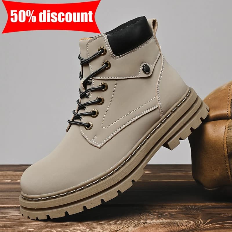 Stivali Alti da Uomo 2026 Nuova Moda Street Comodi Stivali da Escursionismo Scarpe Casual Resistenti con Rialzo per Uomo
