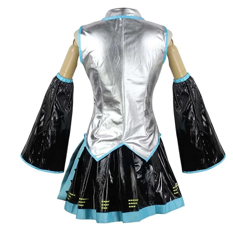 Mikuu Costume Cosplay Donna Pelle PU Miiku JK Abito da marinaio include calze Uniforme scolastica Halloween Set completo di abiti; 8'