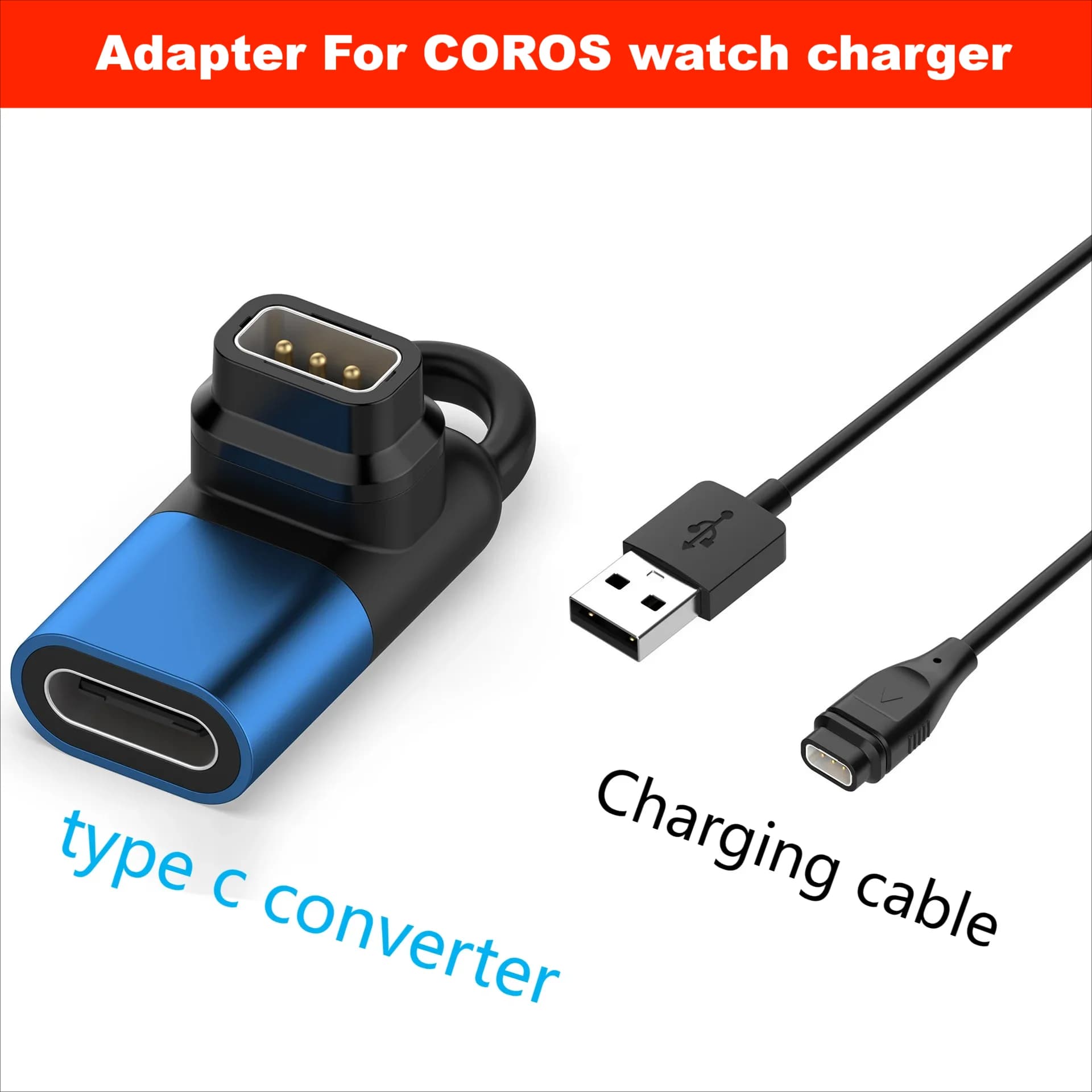 Adattatore cavo di ricarica USB per COROS PACE 3 2/COROS APEX 2 Pro/COROS APEX Pro APEX 42/COROS VERTIX 2 Accessori caricabatterie