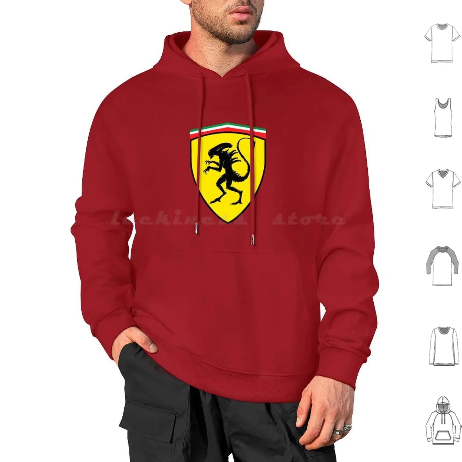 Scuderia Felpe con cappuccio a maniche lunghe Getsousa Film Horror Terrore Scifi Cult Film Cultura pop Parodia Mostro Logo