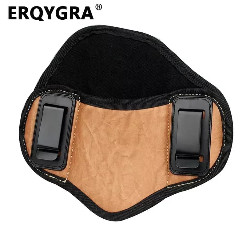 ERQYGRA Fondina tattica universale in pelle Molle Borse da caccia Accessori per il sistema Marsupio Clip in metallo nascosto IWB Glock G17