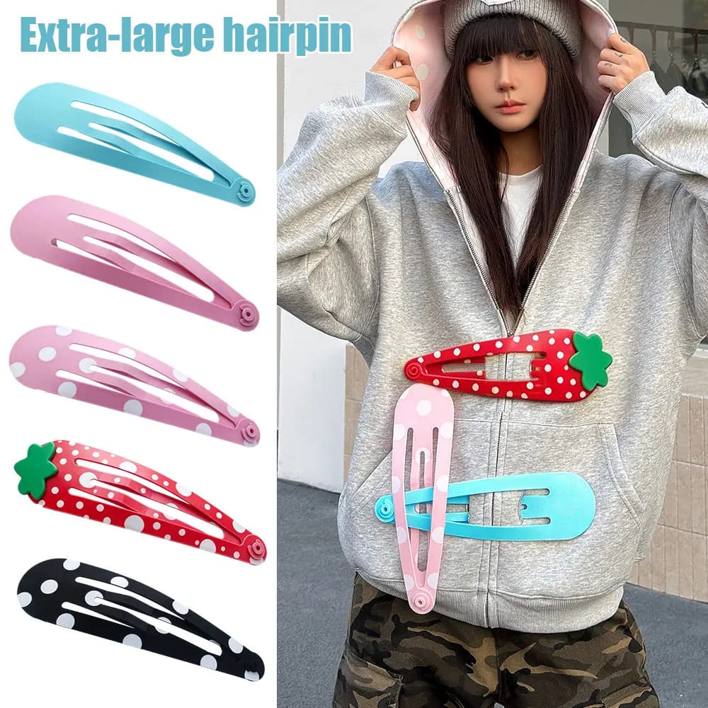 Fermagli per capelli extra-large INS Dopamine Polka Dot, fermagli BB Y2K, decorazioni creative e divertenti per zaini, fermagli per capelli divertenti