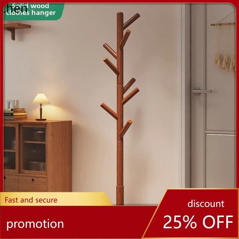 Appendiabiti da terra a soffitto HT per soggiorno, appendiabiti domestico in legno massello, appendiabiti da comodino, porta cappelli