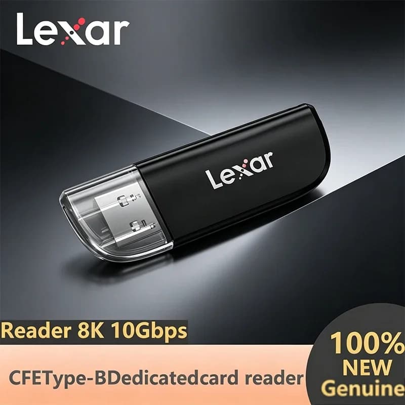 Lexar RW300U Dual Slot Card Reader, USB 3.2 Gen1, 2-in-1 Portable Adapter, High Speed Reading for TF & SD Memory Cards