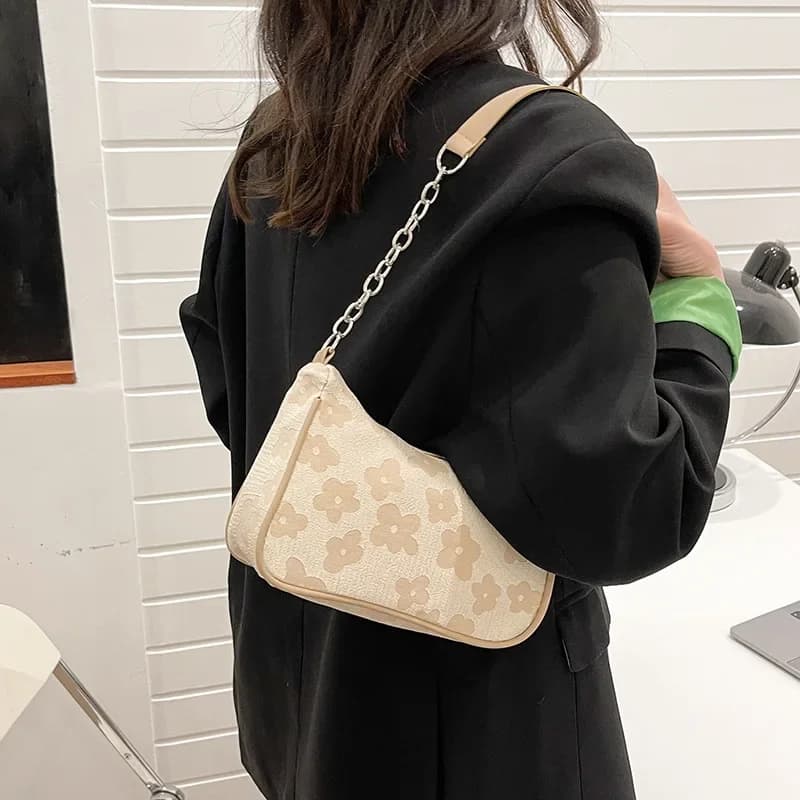 Felt Underarm Bag Small Crossbody Felt Fabric Minimalist Casual Mini Purse Daily Street Women Shoulder Handbag