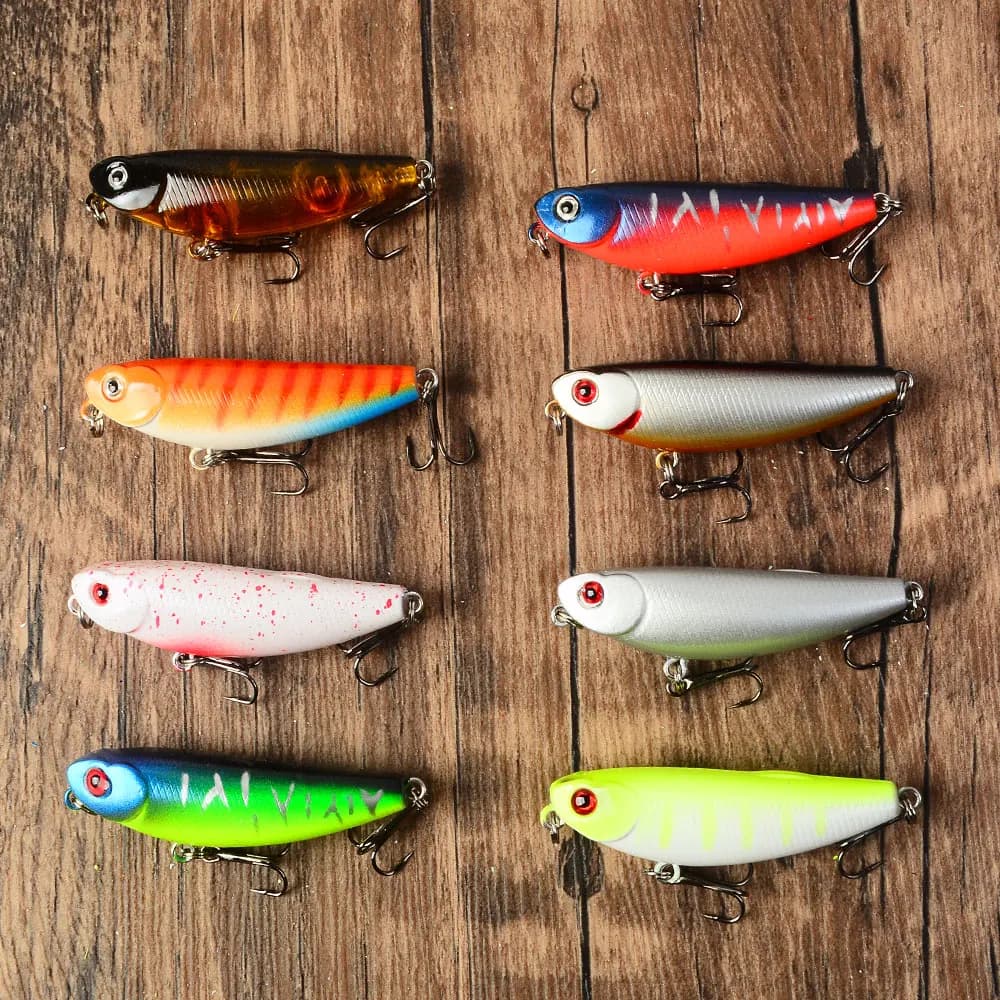 8pcs Topwater Floating Pencil Artificial Wobbles Fishing Lures Jerkbaits Hard Baits Fishing For Sea Bass