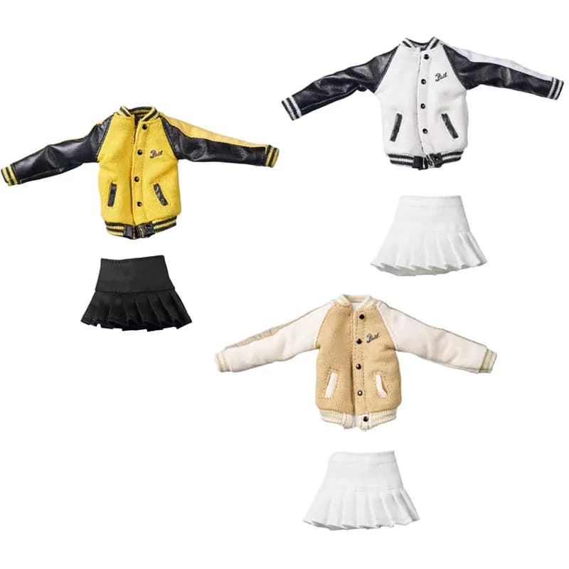 HASUKI CS014 1/12 Maglia da Baseball, Giacca e Gonna Plissettata, Modello di Abbigliamento Compatibile con Action Figure da 6 Pollici