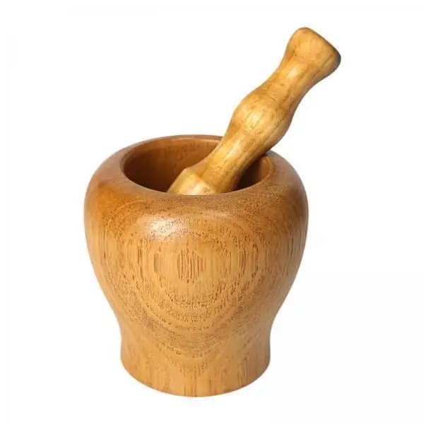 Ebony Wood Garlic Grinder Mortar with Pestle Mini Mortar Pestle Set Wooden Kitchen Spice Tool for Pesto Dressing