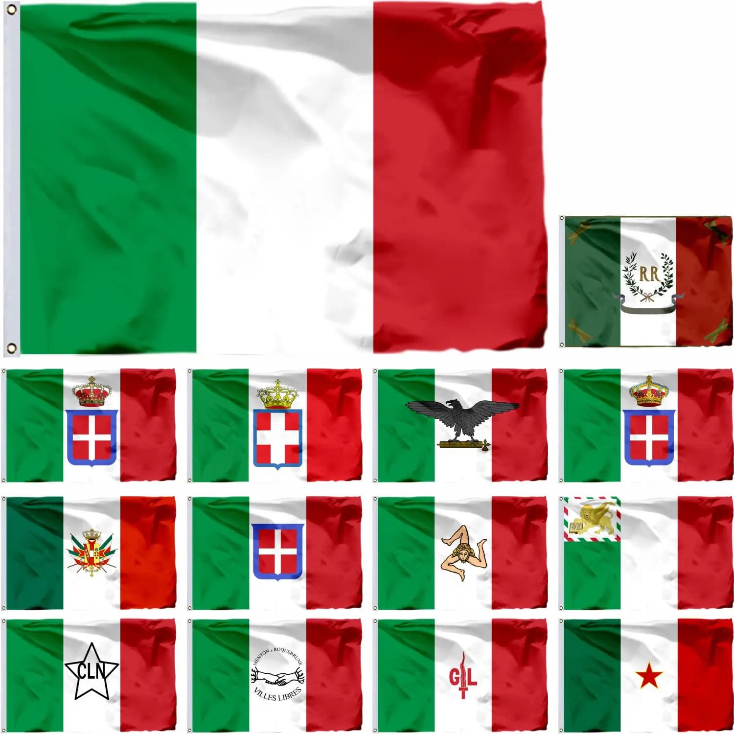 Bandiera Militare Italiana Repubblica di Venezia Menton e Roquebrune, Stendardo delle Brigate Garibaldi Partigiane