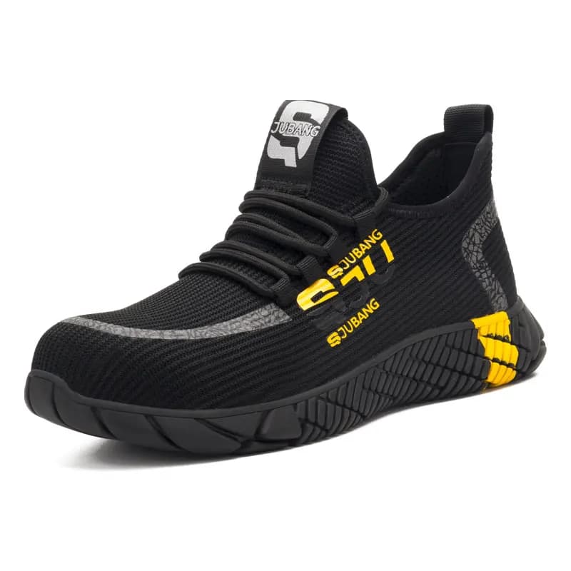 Lynjacye Scarpe da lavoro unisex per la protezione del lavoro Scarpe da lavoro traspiranti con lacci anti-sfondamento da uomo