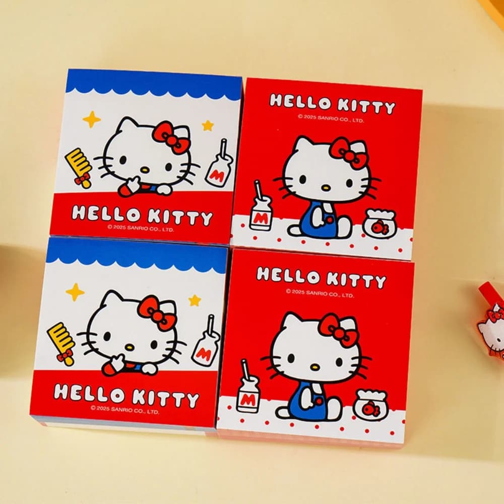 250 Lenzuola Genuino Sanrio Hello Kitty Pubblicato Note Appiccicose Pad Memo Blocco Note Notebook Cancelleria Posizioni Studente Messaggio Adesivo