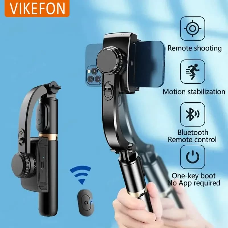 Q08 stabilizzatore cardanico stabilizzatore Video per telefono cellulare Bluetooth Selfie Stick treppiede per Smartphone Live Vertical Shooting Bracket