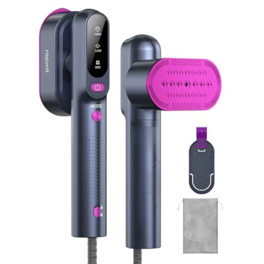 Vaporizzatore da Viaggio per Vestiti, 100-240V, 2 in 1 con Funzione Ferro da Stiro, Riscaldamento Rapido, 1200W, Portatile e Manuale