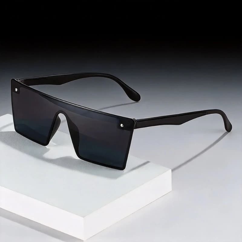 Nuovi Occhiali da Sole Quadrati Senza Montatura per Uomo e Donna, Occhiali da Sole Neri Classici Vintage Rettangolari, Protezione UV400