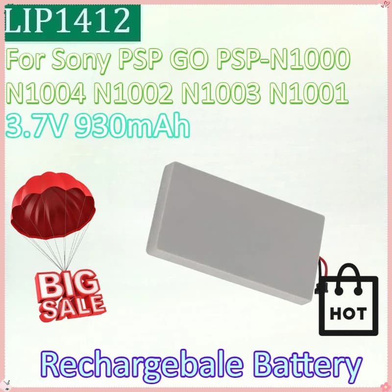 Batteria per console di gioco portatile recentemente aggiornata LIP1412 3.7V 930mAh per Sony PSP GO PSP-N1000 N1004 N1002 N1003 N1001