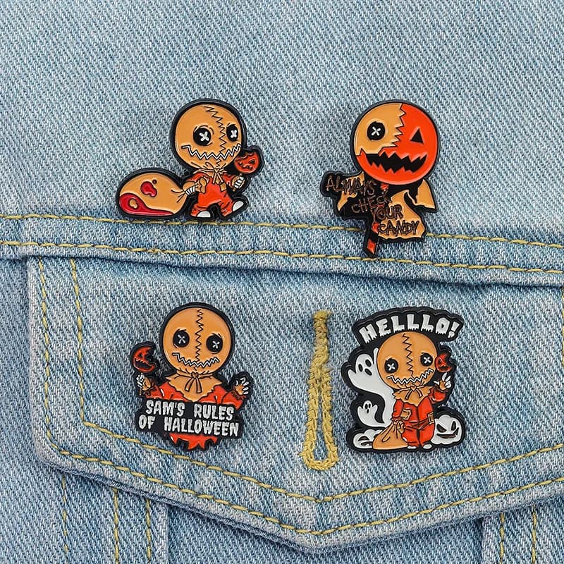 Pumpkin Enamel Pin Animal Brooch Pines Lapel Pins Badge on Backpack Clothing Accessories Witch Jewelry Halloween Gifts