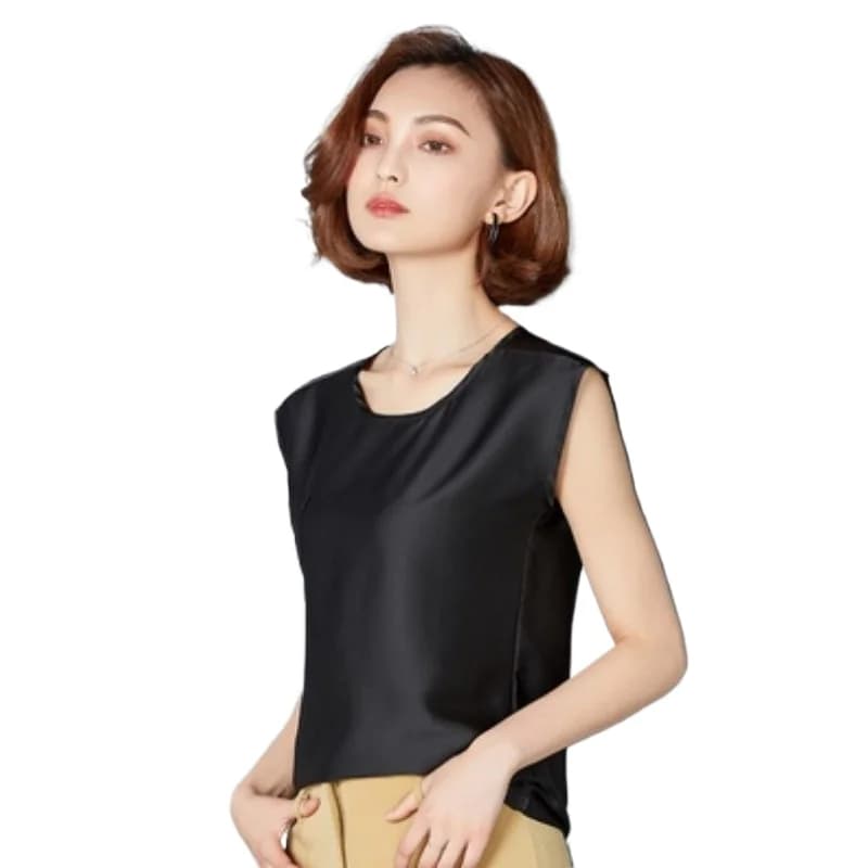 Women's Silk Canopy, Summer Sleeveless Top, Solid Colored Blouse, Strong Sizes
