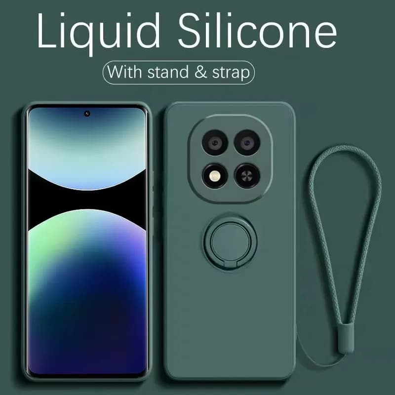 Custodia per telefono di lusso in silicone liquido con supporto magnetico per XiaoMi 14T 15 Pro Redmi 13C 4G Note 13 14 15 Pro Plus 5G Cover posteriore