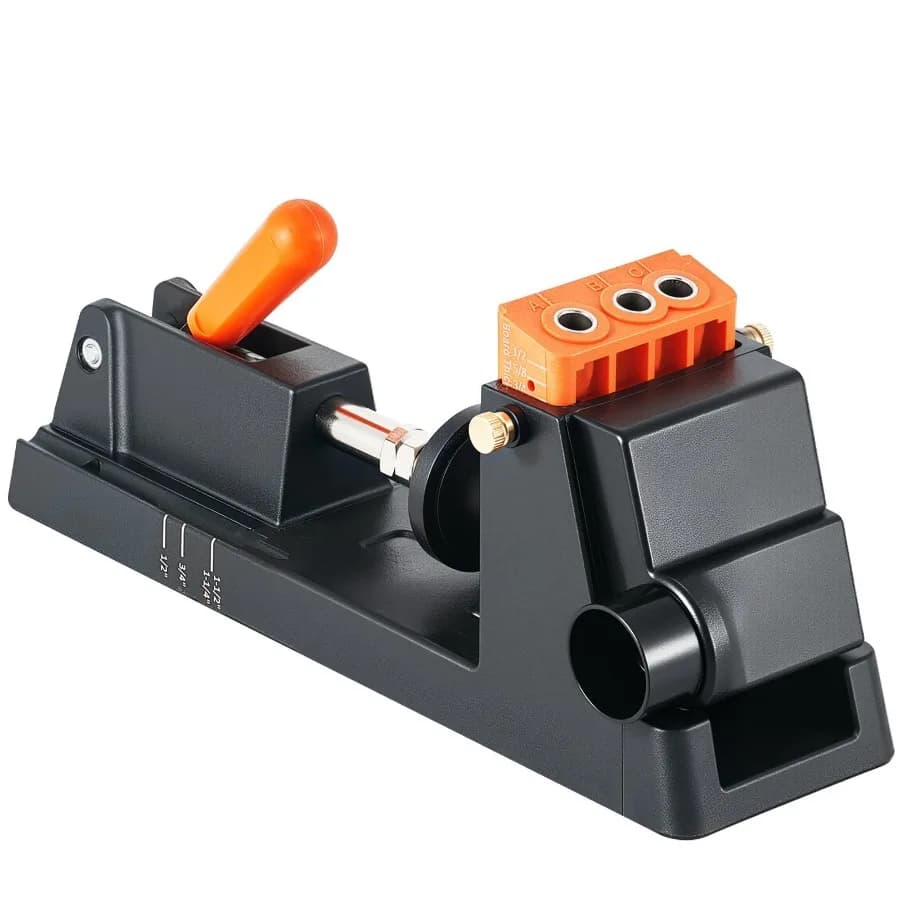 Kit per Fori a Scomparsa Regolabile da 1/2 a 1-1/2 Pollici, Leggero, per Lavorazione del Legno, con Adattatore per Aspirazione Polveri e Blocco Guida Rimovibile
