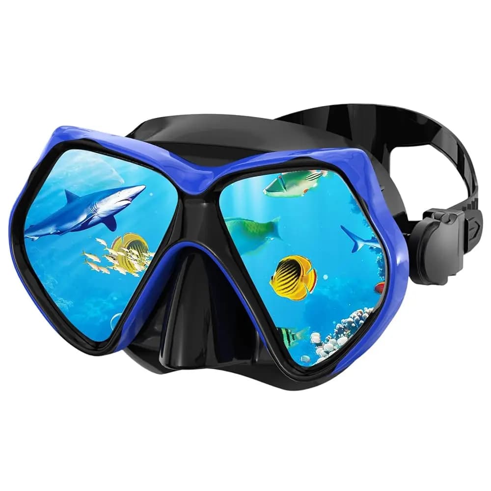 Maschera Subacquea per Adulti, Maschera da Snorkeling, Occhialini da Nuoto con Copertura per il Naso, Vetro Temperato Panoramico HD per Immersioni e Snorkeling