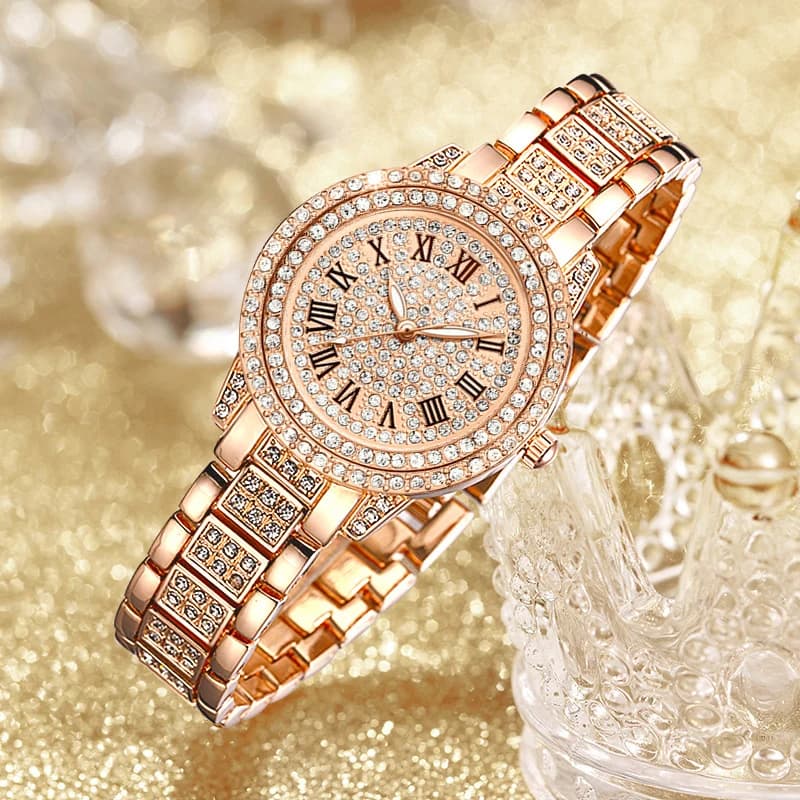 Fashion Rhinestone Ladies Quartz Watches Luxury Brand Roman Scale Stainless Steel Strap Elegant Women's Watch Gifts