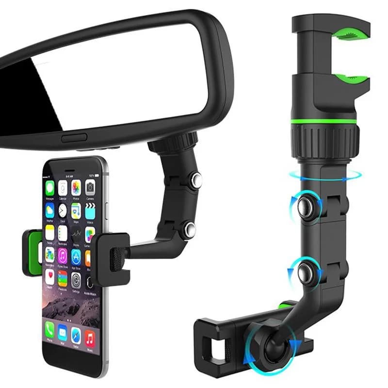 360 ° Supporto per telefono specchietto retrovisore per auto per telefono da 4,0-6,1 pollici Staffa di navigazione GPS Supporto per telefono Supporto regolabile
