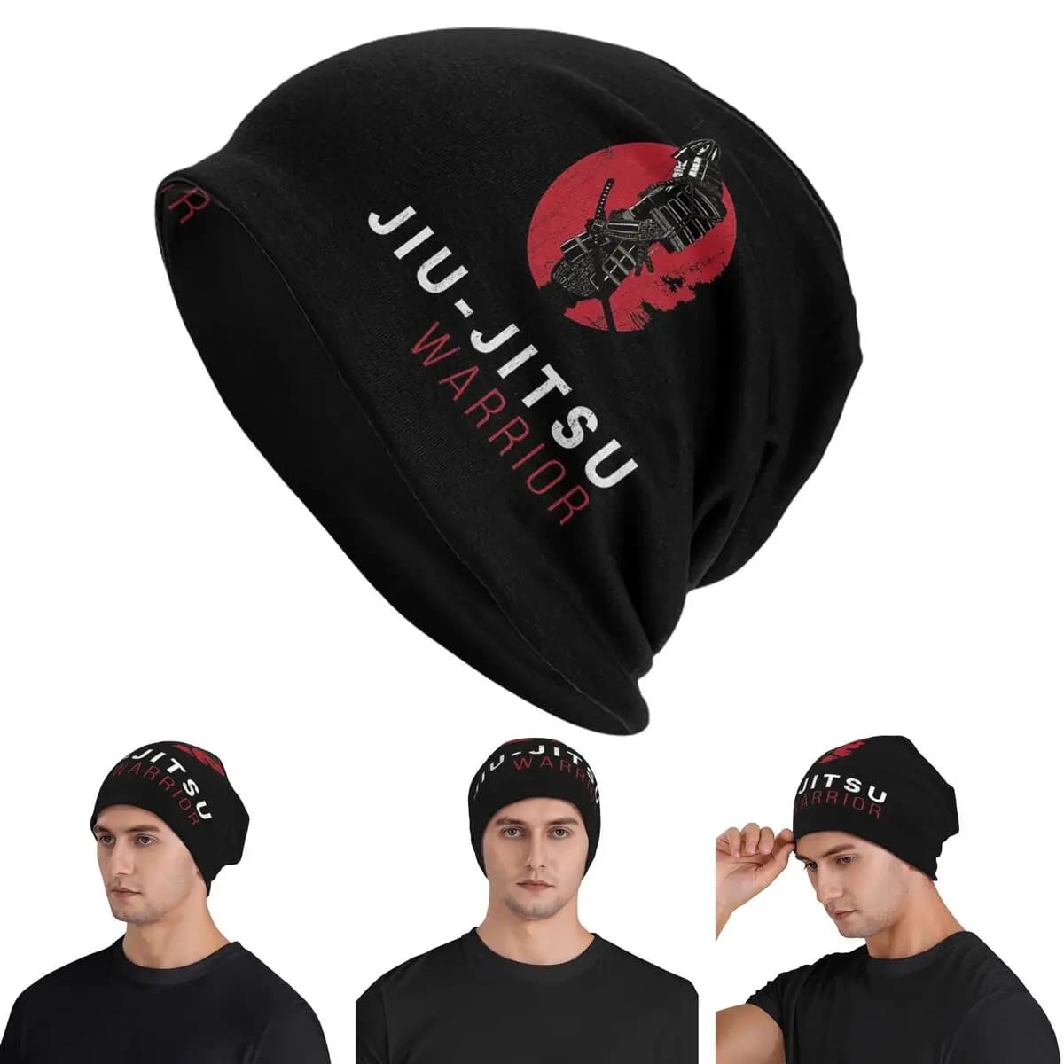 Jiu-Jitsu Warrior Giapponese Bjj Gi & Cintura Nera Mma Skullies Berretti Cappelli Autunno Inverno Berretto Esterno Lavorato A Maglia Cofano Berretti Per Adulti