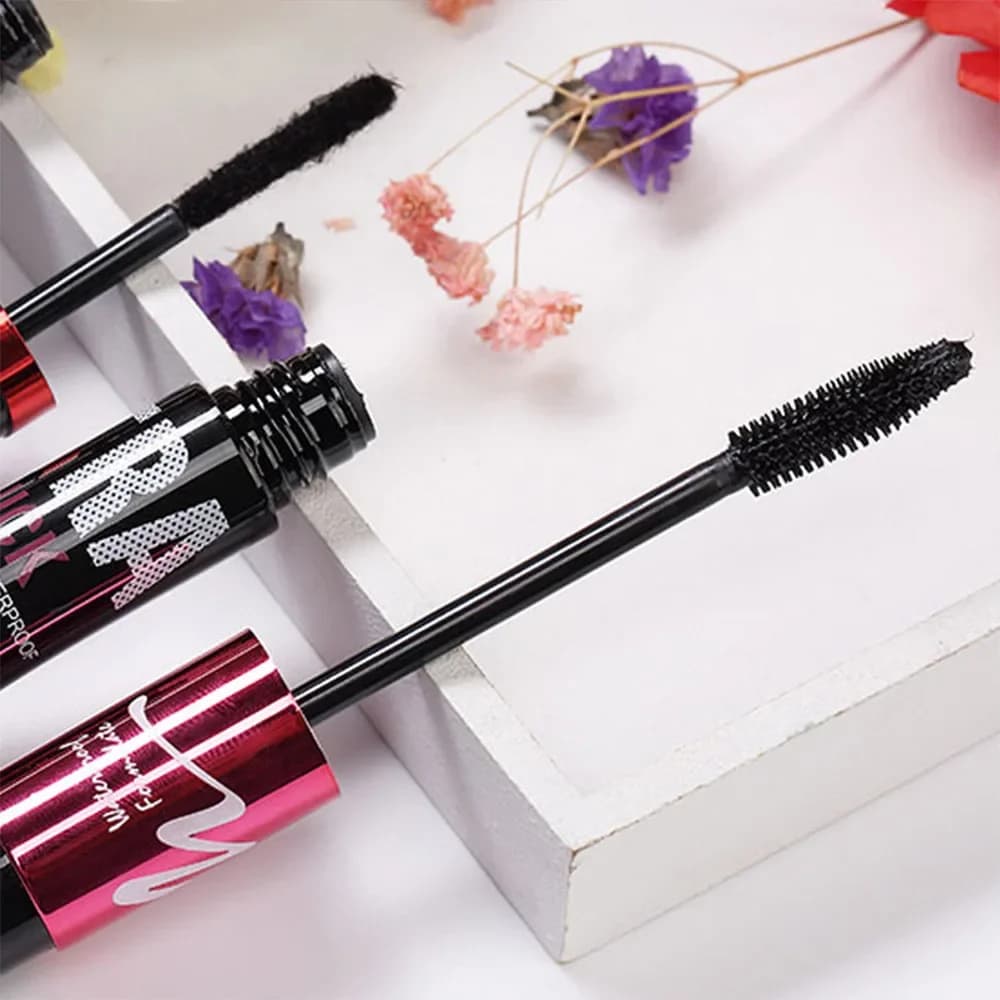 Kit Mascara 3D Fiber Lash (2 tubetti) Impermeabile, volumizzante, a lunga durata, crea ciglia lunghe e naturalmente incurvate senza sbavature