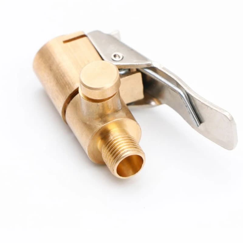 Pompa gonfiabile portatile per pneumatico per auto Mandrino dell'aria Pompa di gonfiaggio Connettore valvola Adattatore clip-on Valvola della ruota del pneumatico in ottone per auto
