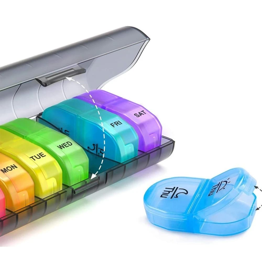 New Laptop Weekly Portable with 14 Departments, 7 Days, 2 Days, for Vitamins, Fish Oil, Medicines and Integrators