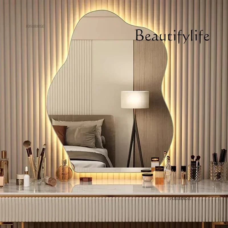 B3 BJ NICE Nordic Cloud Shape Bath Mirrors Creative Special-shaped Wall-mounted Decorative Bathroom Led Mirror Home