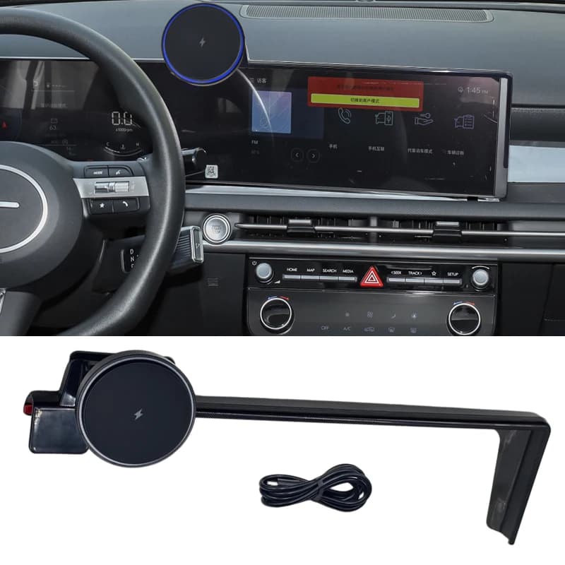 Per Hyundai Tucson 2025 2026 Schermo da 12,3 pollici Supporto per caricabatterie wireless magnetico Supporto 15W Accessori auto Trim