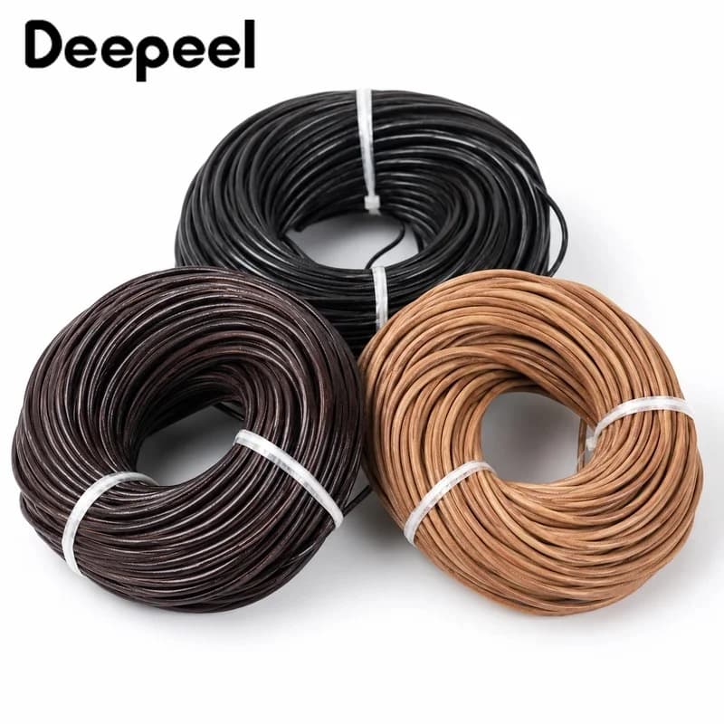 2/3M 1-10mm Round Faux Leather Cord Braided Rope for Bracelets Necklaces Handbags Macrame Jewelry Garment Craft Making Material
