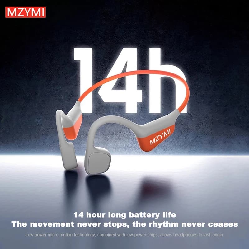 MZYMI i18pro Bone Conduction Earbud Wireless Headphones Compatible Bluetooth Earphone TWS with Mic Swimming Sports Wear Headset