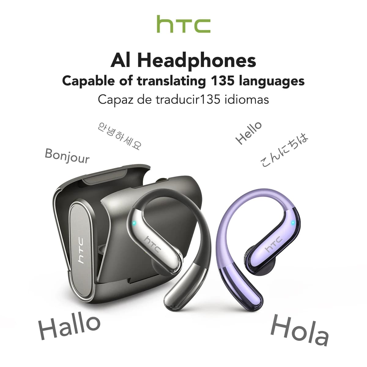 HTC NE23 OWS Cuffie wireless Auricolari per traduzione 6.0 Doppie chiamate con riduzione del rumore Protezione professionale IP55