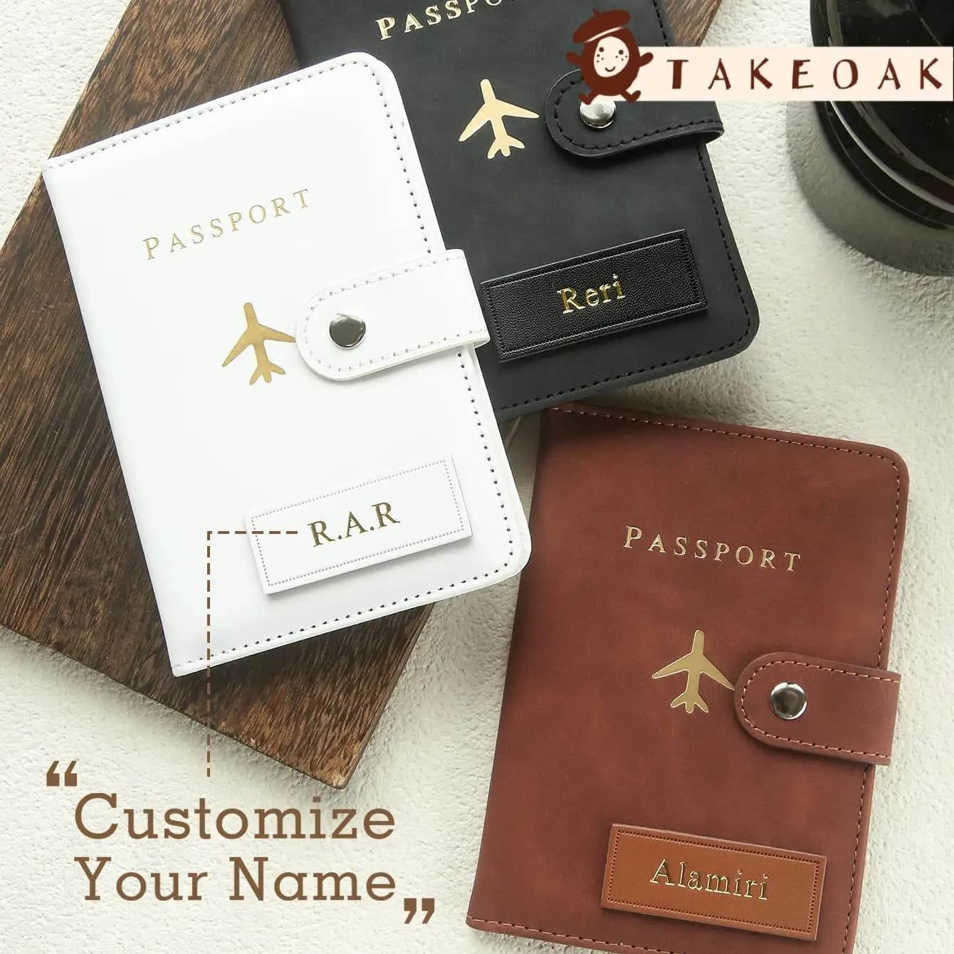 Porta Passaporto Personalizzato con Nome, Custodia in Finta Pelle Scamosciata, Accessorio da Viaggio Personalizzabile