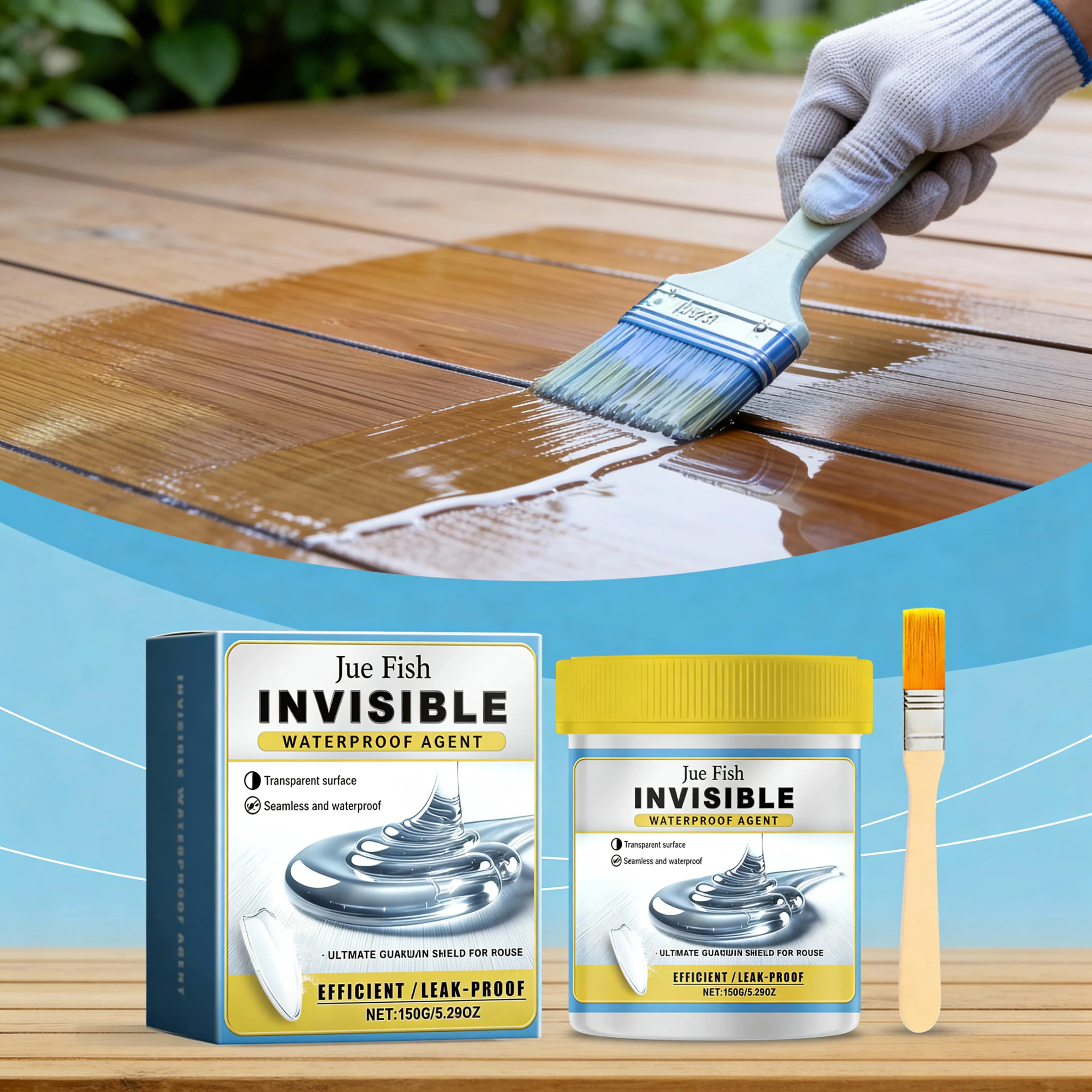 Sigillante impermeabile trasparente utilizzato per riparazioni di perdite di tetto Piastrelle del bagno Pareti di cemento domestiche fai-da-te Asciugatura rapida Viene fornito con spazzola