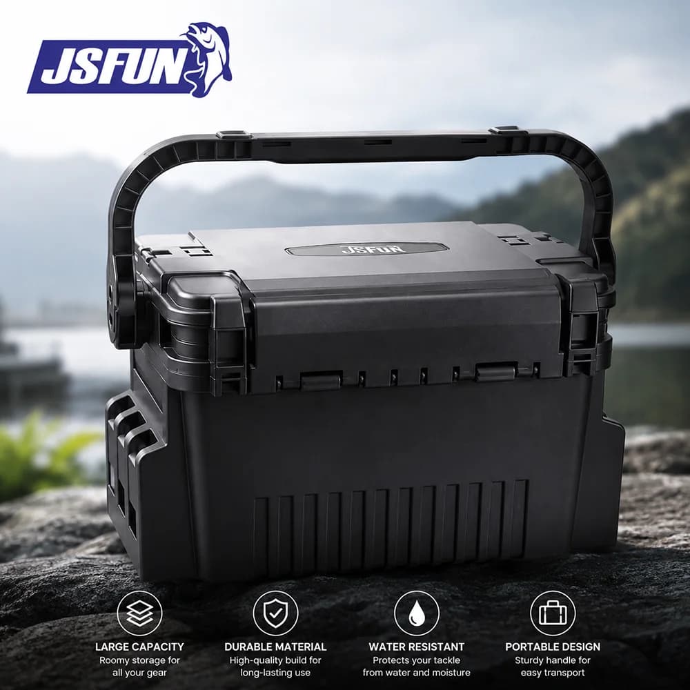 JSFUN 1pc S/L 2 Size Large Fishing Box Organizer Multifunctional Bait Thickening Storage Box Fishing Accessories