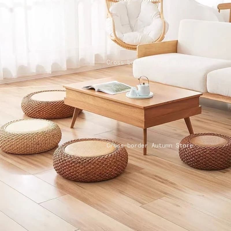 Rattan woven meditation cushions, tatami mats, living room cushions, meditation, tea rooms, bay window household goods