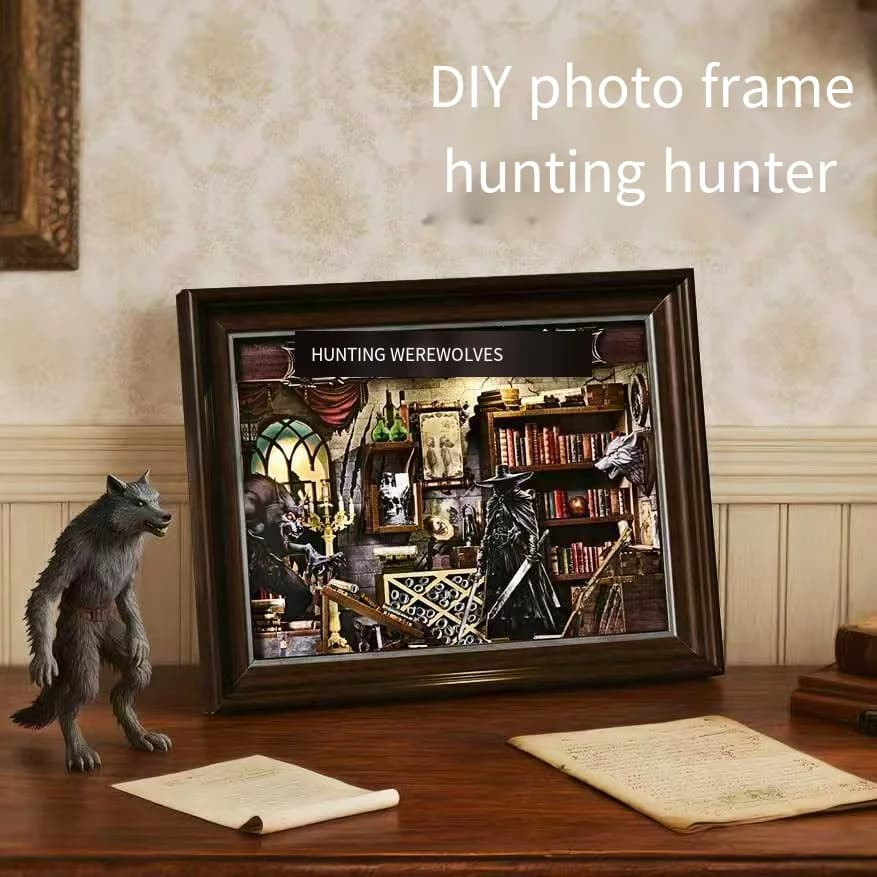 Cornice Fotografica 3D Fai-da-Te, Cabina del Cacciatore in Miniatura - Puzzle 3D Assemblato a Mano, Decorazione Murale Creativa, Regalo per Arredamento Casa
