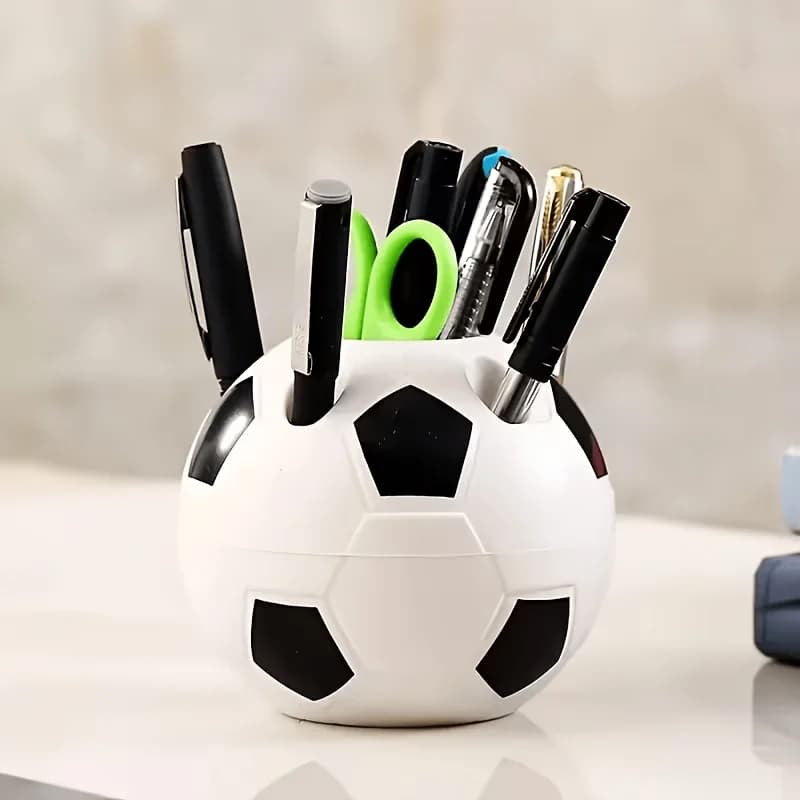 Football Shaped Hanging Storage Holder, Cylindrical Pen & Toothbrush Rack, Light Durable Sports Decor for Home Office Classroom