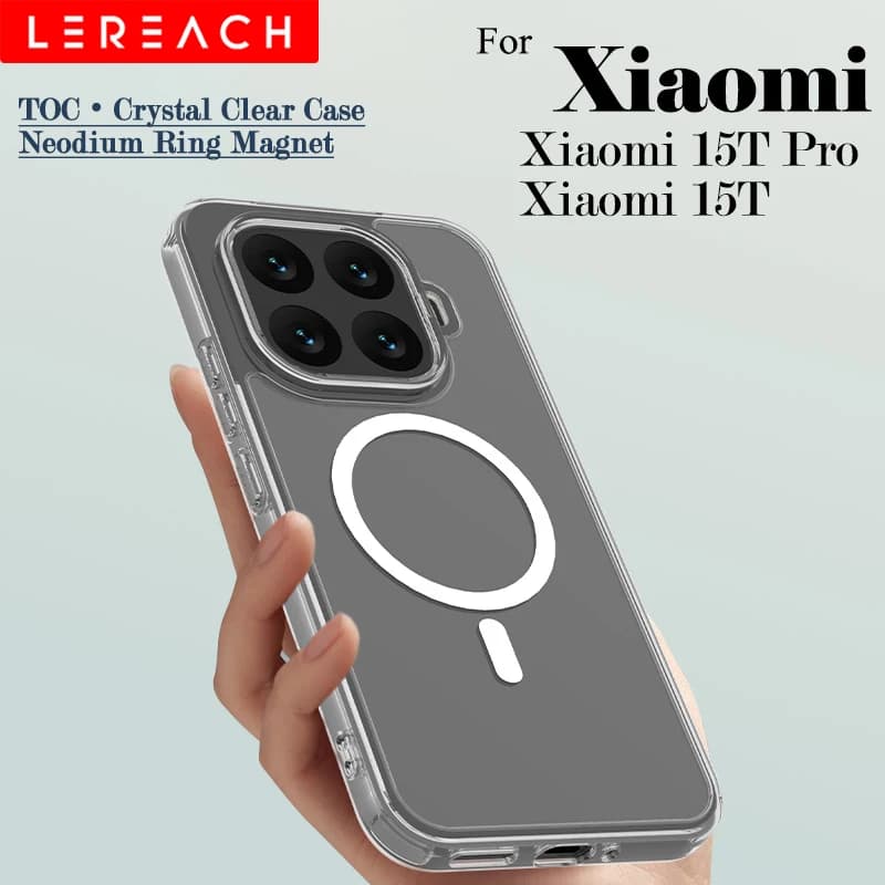 4 Angles Lereach Transparent Magnetic Case for Xiaomi 15T Pro 15T with Wireless Charging