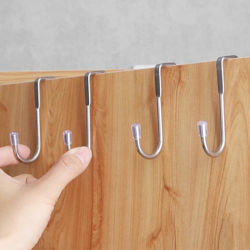 Portaoggetti per armadio a forma di S Porta accappatoio Ganci Portaoggetti da cucina in acciaio inossidabile Porta dell'armadio da bagno Appendiabiti Nuovo