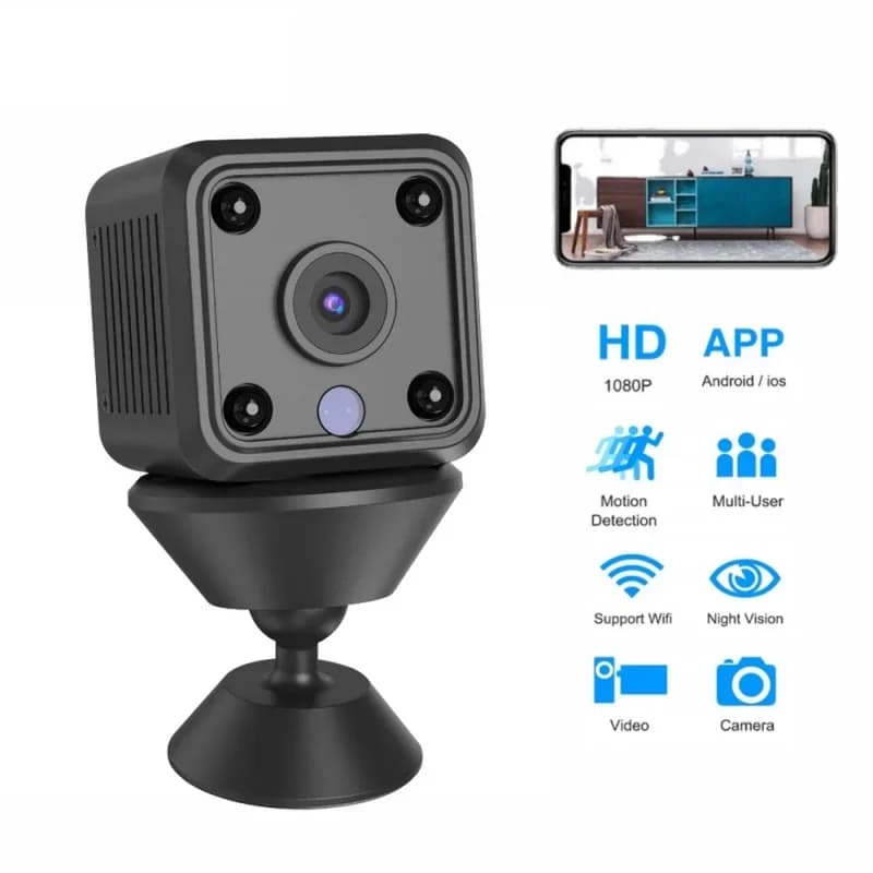 Mini WiFi 1080P 2.4G monitoring camera, wireless video recorder, security protection, smart home, bidirectional audio for infants and pets