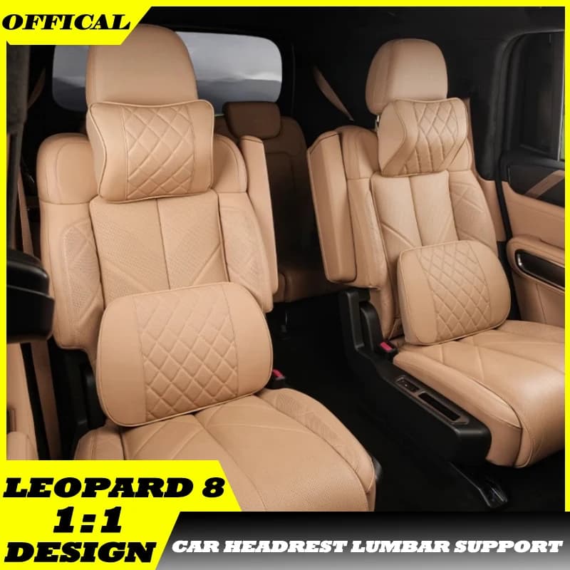 Auto Seat Memory Foam Neck Pillow Pillow Quilt Fit for BYD Leopard 8 Modified Car Headrest Lumbar Support Car Upgrade Parts