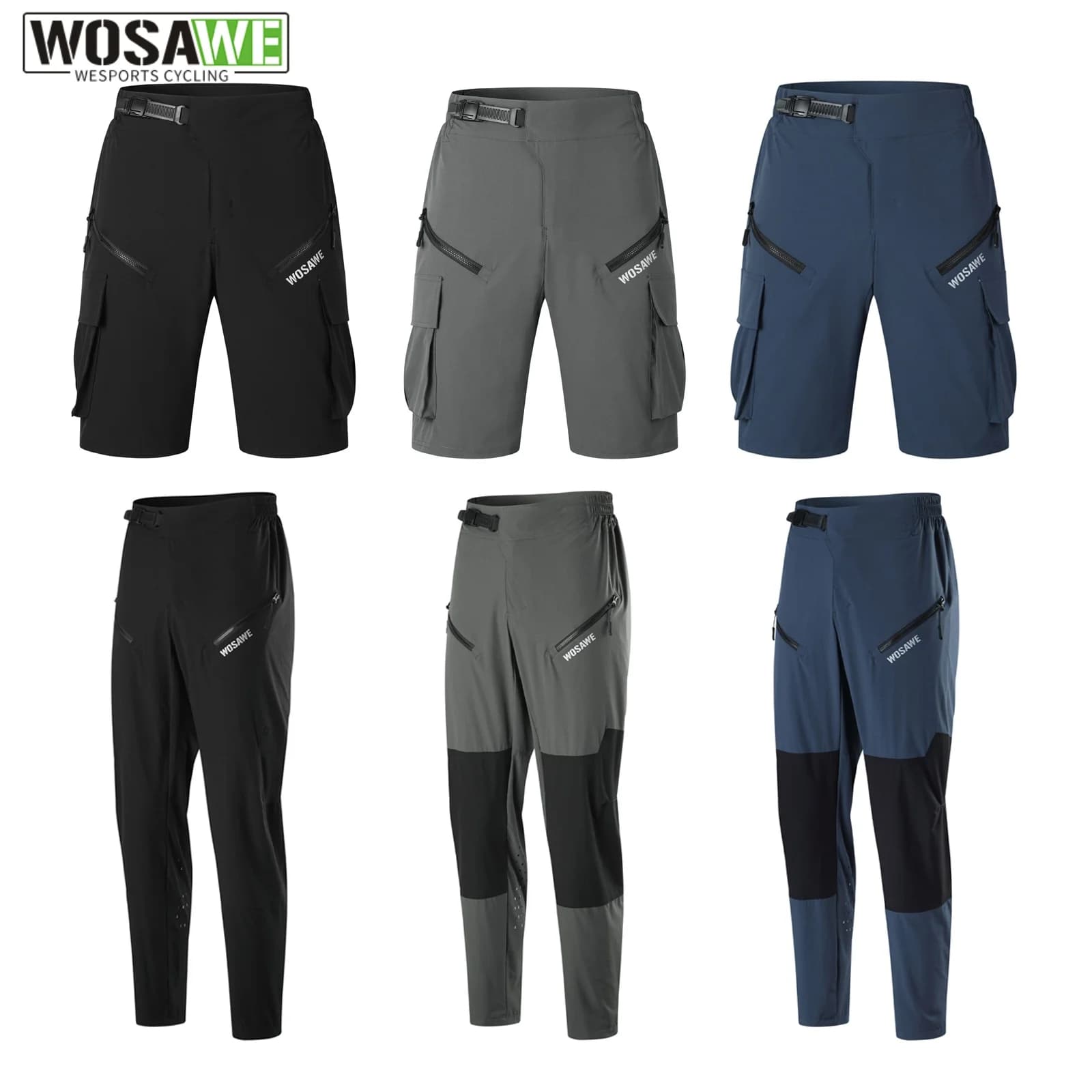 Cycling Pants WOSAWE MTB and Road, Sports Cycling Shorts for Spring/Summer, Breathable and Fast Drying
