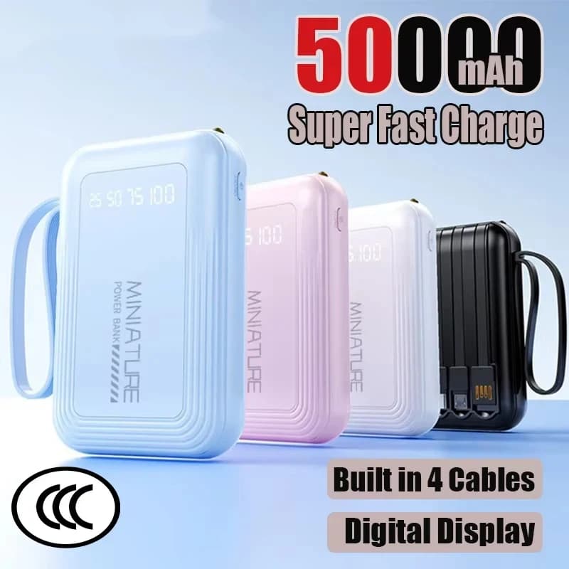 50000mAh Power Bank with Super Fast Charging and LED Digital Display, 4 Integrated Cables, for iPhone Samsung Huawei - News 2026